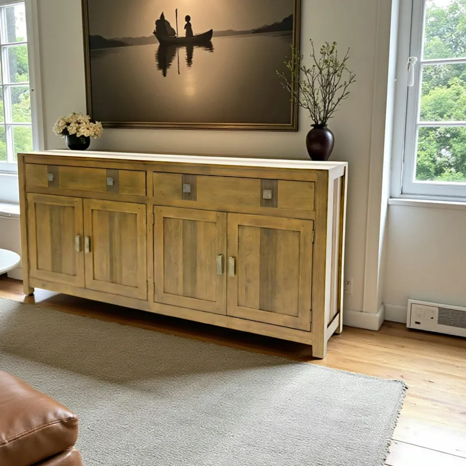 Gala Buffets Bas|Buffet Bas|Buffet 4 portes exotique hévéa 180cm