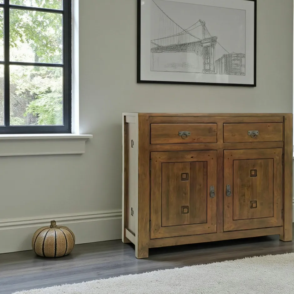 Tessa Buffets Bas|Buffet Bas|Buffet 2 portes hévéa 110x45x90cm