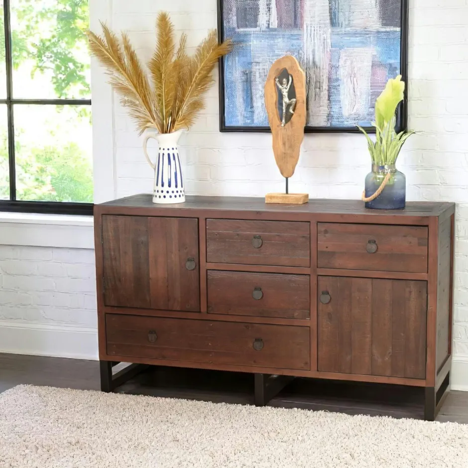 SAMOA Buffets En Bois|Buffets En Bois|Buffet bas bois brun recyclé