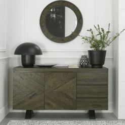 ARLINGTON Buffets Contemporains|Buffets Contemporains|Buffet bas en marqueterie de chêne