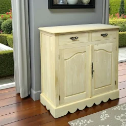 Tradition Buffets En Bois|Buffets En Bois|Buffet bas Hévéa 2 portes, 2 tiroirs 94x46x98cm