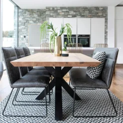 ROSETO Buffets Contemporains|Buffets Contemporains|Buffet bois massif 4 portes - frise décorative