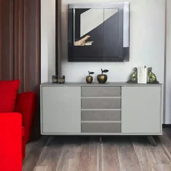 OTTAWA Univers Déco·Design Contemporain|Buffets Contemporains|Buffet contemporain en verre gris clair