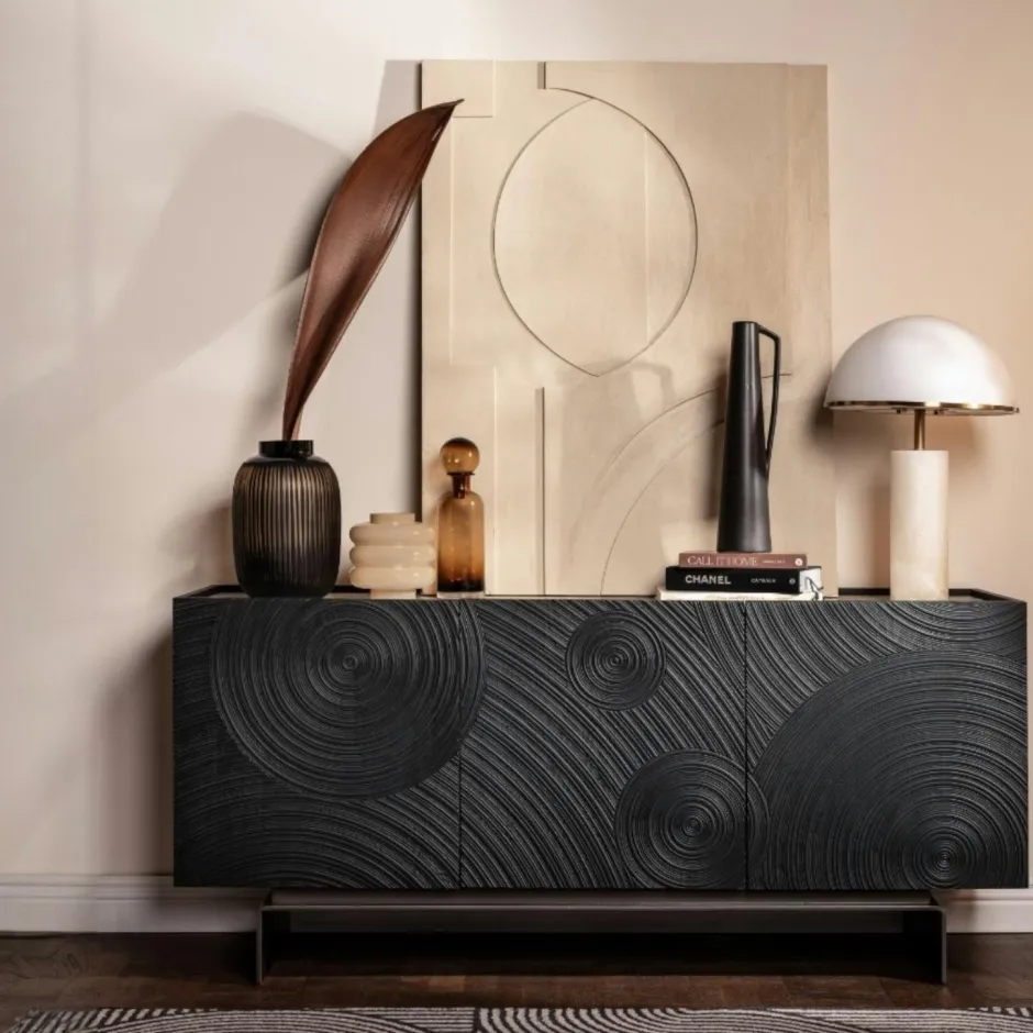 GIULIA Buffets Contemporains|Buffets Contemporains|Buffet design avec plateau en céramique blanche