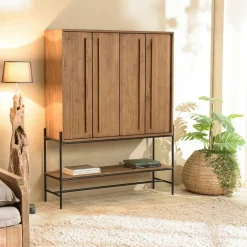 Swing Buffets Contemporains|Buffets Contemporains|Buffet en teck recyclé 2 portes bois massif 101 cm