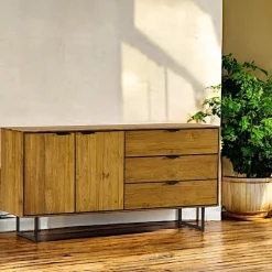 DEPOK Buffets Contemporains|Buffets Contemporains|Buffet en teck recyclé 2 portes