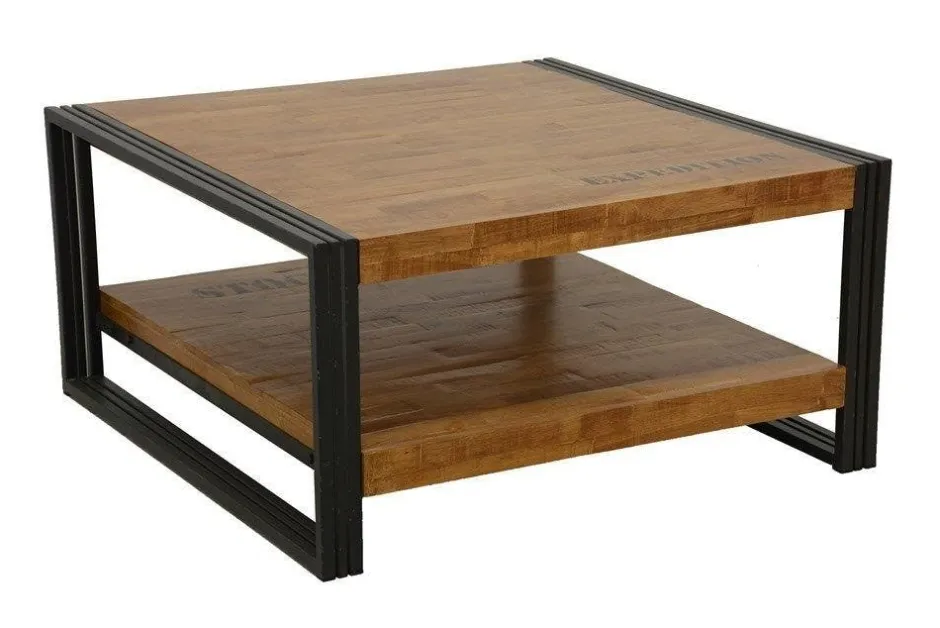 Docker Buffets Industriels|Buffets Industriels|Buffet enfilade hévéa recyclé naturel et métal noirci 4 portes 2 tiroirs 180X45X90cm