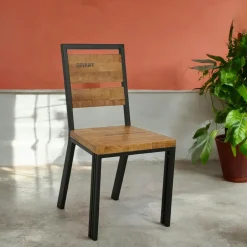 Docker Buffets Industriels|Buffets Industriels|Buffet enfilade hévéa recyclé naturel et métal noirci 3 tiroirs 3 portes 150X45X90cm