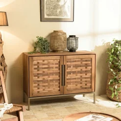 Swing Buffets En Bois|Buffets En Bois|Buffet haut 205,5 cm 4 portes en teck recyclé sur pied