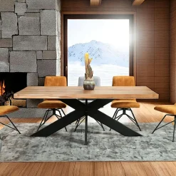 PALERME Vaisseliers Contemporains|Vaisseliers Contemporains|Buffet haut en chêne massif huilé éclairage led