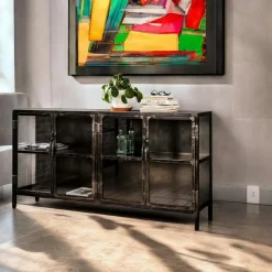 ROADIES Univers Déco·Loft Industriel|Buffets Industriels|Buffet industriel métal verre