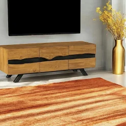 BARBADE Buffets Contemporains|Buffets Contemporains|Buffet moderne bois recyclé teck laque noire 200 cm