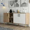 MARFA Buffets Contemporains|Buffets Contemporains|Buffet moderne effet bois et blanc, pieds obliques