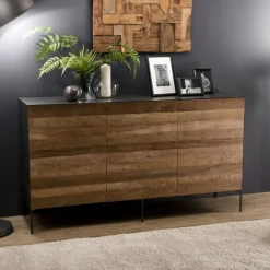 PANAMA Buffets Contemporains|Buffets Contemporains|Buffet moderne teck recyclé 3 portes