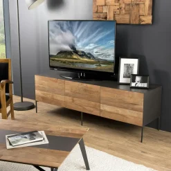 PANAMA Buffets Contemporains|Buffets Contemporains|Buffet moderne teck recyclé 3 portes