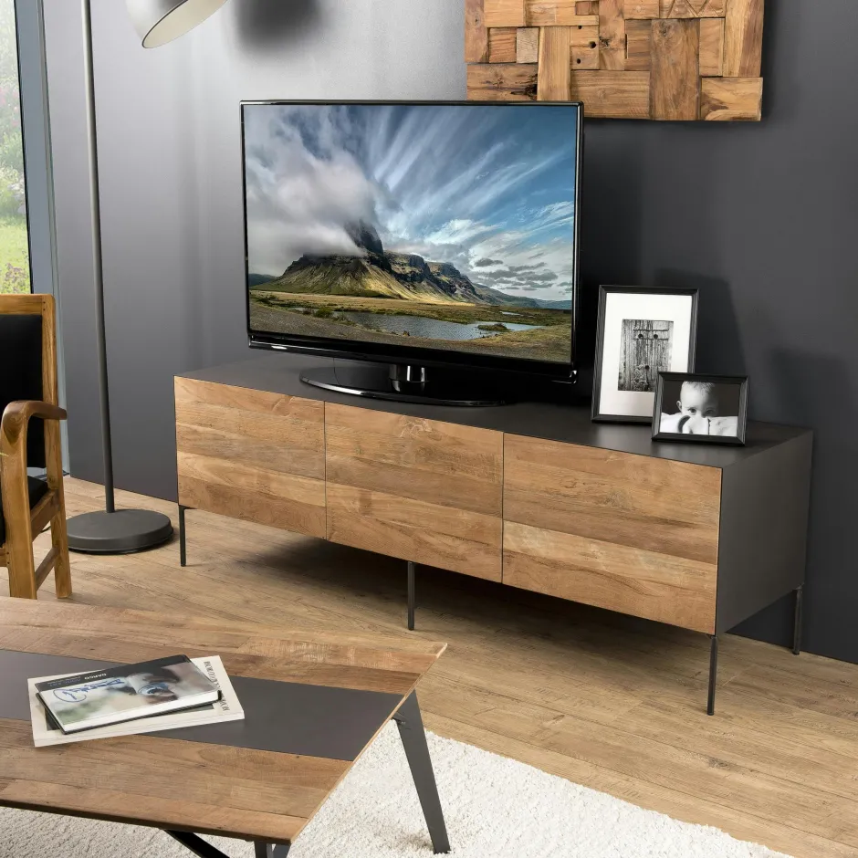 PANAMA Buffets Contemporains|Buffets Contemporains|Buffet moderne teck recyclé 3 portes