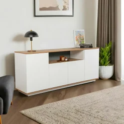 MARFA Buffets Contemporains|Buffets Contemporains|Buffet salle à manger moderne blanc 1 niche centrale