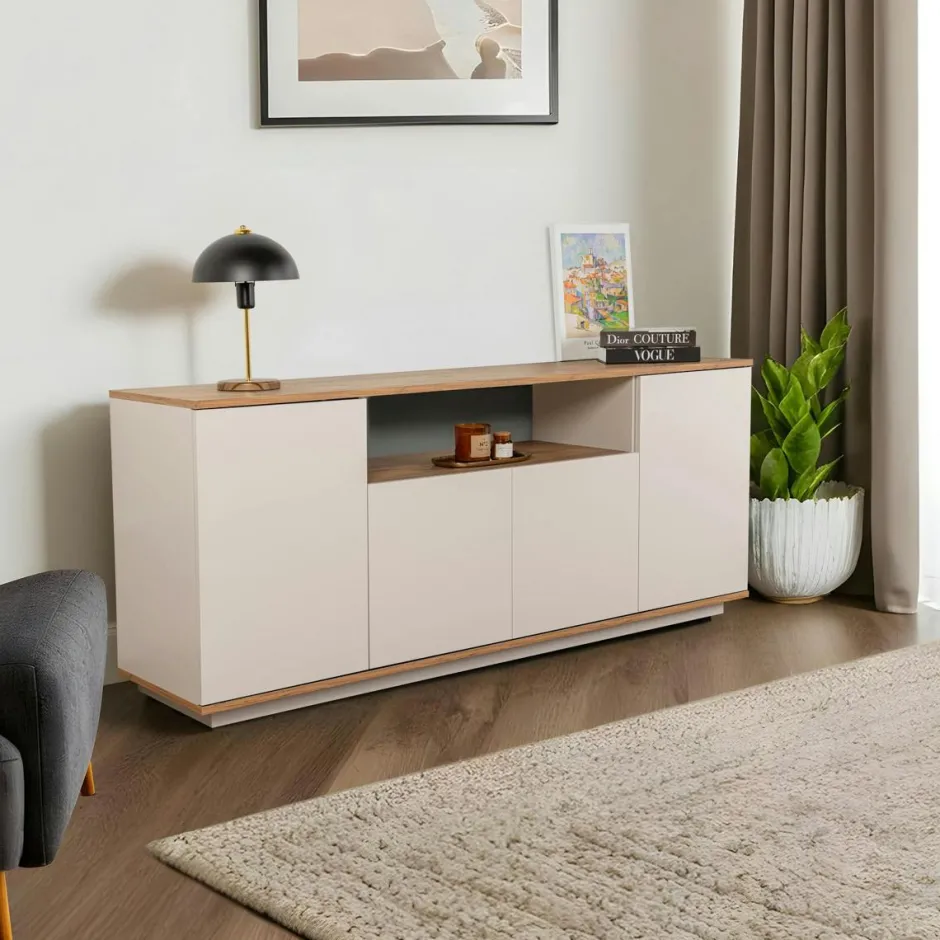 MARFA Buffets Contemporains|Buffets Contemporains|Buffet salle à manger moderne gris avec niche centrale