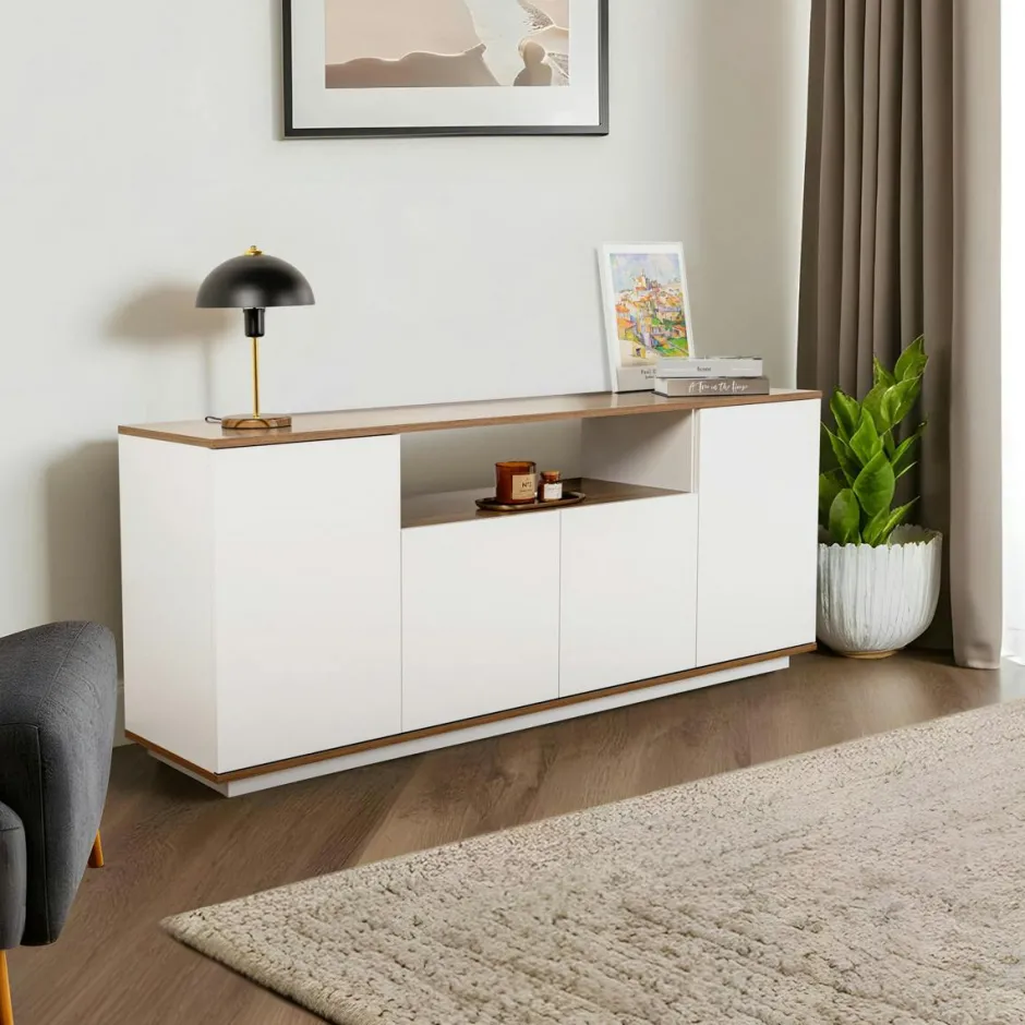 MARFA Buffets Contemporains|Buffets Contemporains|Buffet salle à manger moderne gris avec niche centrale