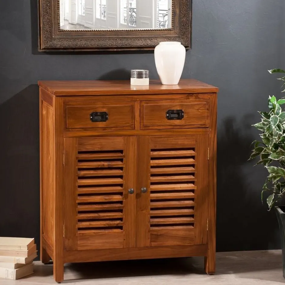 Bisho Univers Déco·Globe-Trotter|Buffets En Teck|Buffet salon exotique bois de teck petit modèle