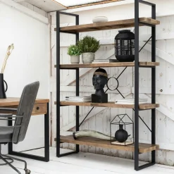 BRISBANE Univers Déco·Loft Industriel|Bureaux En Bois|Bureau bois recyclé métal 2 tiroirs