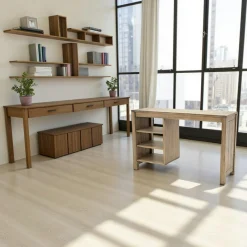 Attan Bureaux En Bois|Bureau console moderne bois hévéa 120cm