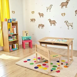 Tradition Bureaux En Bois|Bureau d'écolier et son banc Hévéa 100x50x70cm