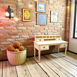 Tradition Bureaux En Bois|Bureau Hévéa 4 tiroirs, 7 niches 150x70x75cm