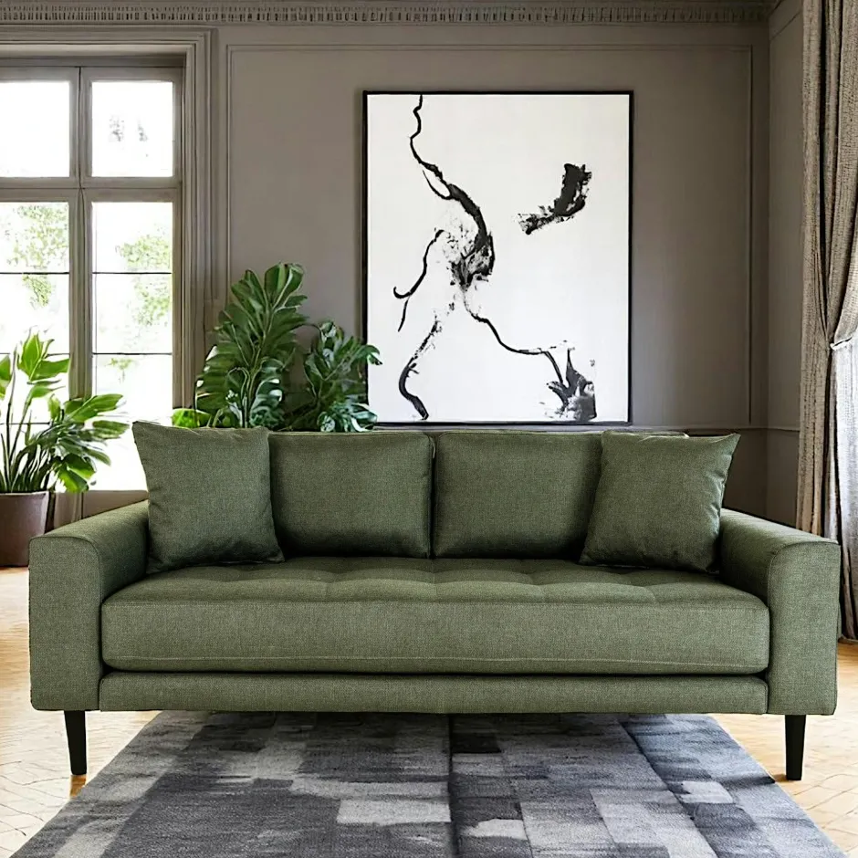 AMSTERDAM Canapés En Tissu|Canapé 2 places 1/2 bleu nuit - velours,