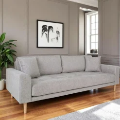 AMSTERDAM Canapés En Tissu|Canapé 2 places 1/2 gris clair 180 cm