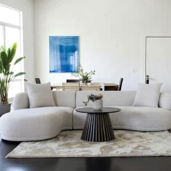 BERLIN Canapés D'Angle|Canapés En Tissu|canapé 4 places arrondi - sable, méridienne droite