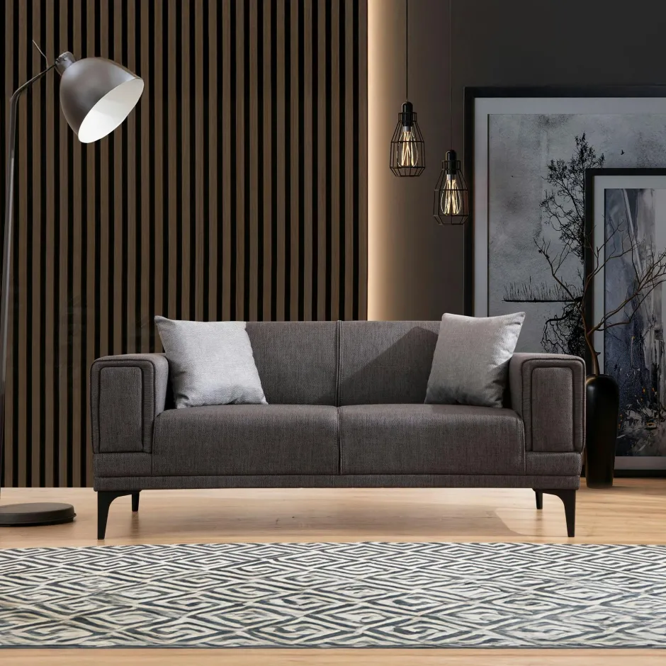 LUCCA Canapés En Tissu|Canapés 3 Places|Canapé 3 places beige - lit d'appoint, look épuré