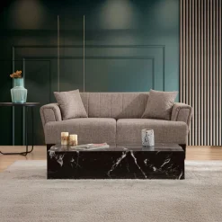 LUCCA Canapés En Tissu|Canapés 3 Places|Canapé 3 places beige - lit d’appoint, style moderne