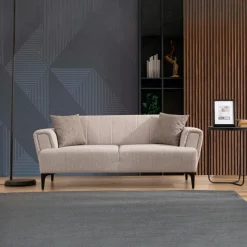 LUCCA Canapés En Tissu|Canapés 3 Places|Canapé 3 places beige - lit d’appoint, style moderne
