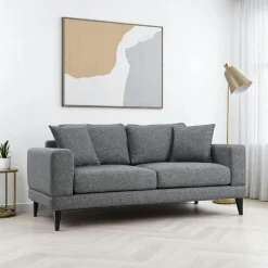 VENCE Canapés 3 Places|Canapés En Tissu|Canapé 3 places beige crème - style contemporain