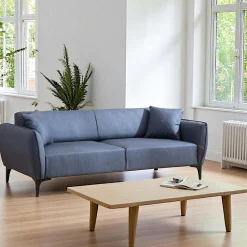 VILNIUS Canapés 3 Places|Canapés En Tissu|Canapé 3 places bleu - couture déco