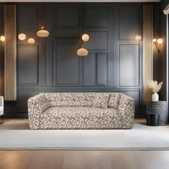 RAVELLO Canapés Marron|Canapés En Tissu|Canapé 3 places écru, décor nature