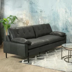 GLASGOW Canapés 3 Places|Canapés En Cuir|Canapé 3 places en cuir anthracite