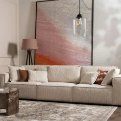 SEMPIONE Canapés 3 Places|Canapés En Tissu|Canapé 3 places en tissu blanc