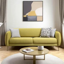 PAIMPOL Canapés Convertibles|Canapés 3 Places|Canapé 3 places gris - lit d'appoint, pieds métal