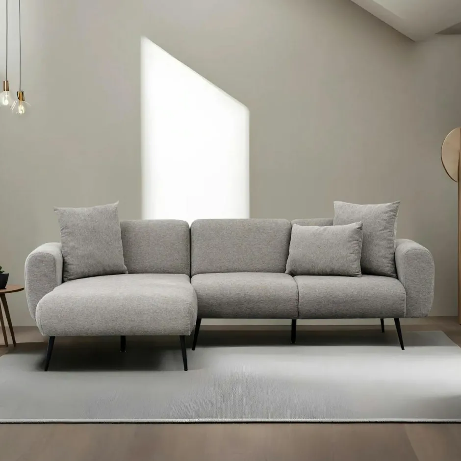 YOKOH Canapés En Tissu|Canapé 2 places gris anthracite, pieds métal noir