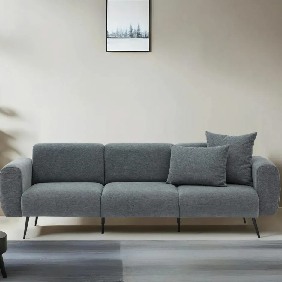 YOKOH Canapés En Tissu|Canapé 2 places gris anthracite, pieds métal noir