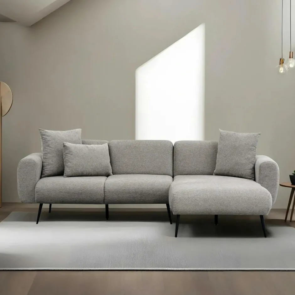 YOKOH Canapés En Tissu|Canapé 2 places gris anthracite, pieds métal noir