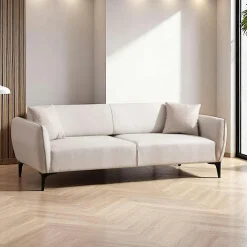 VILNIUS Canapés En Tissu|Canapés 2 Places|Canapé 2 places gris clair - couture déco