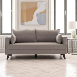 SPLIT Canapés En Tissu|Canapés 2 Places|Canapé 2 places taupe - dos droit