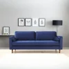 CHIBA Canapés En Tissu|Canapé 3 places velours bleu avec coussins polochons