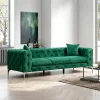 DOVER Canapés 3 Places|Canapés En Tissu|Canapé 3 places vert en velours capitonné
