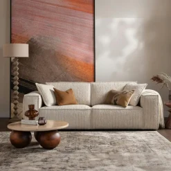 SEMPIONE Canapés 3 Places|Canapés En Tissu|Canapé blanc 2 places