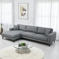 VENCE Canapés 3 Places|Canapés D'Angle|Canapé d'angle anthracite - côté gauche, style contemporain