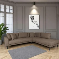 AMSTERDAM Canapés 3 Places|Canapés D'Angle|Canapé d'angle beige sable - côté droit, 290 cm